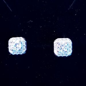 Moissanite Elegant Silver Stud Earrings #45